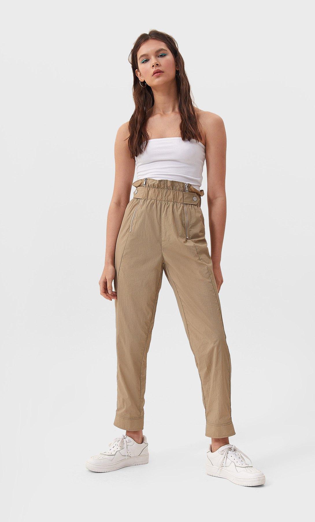 STR_Брюки из нейлона с молниями_1