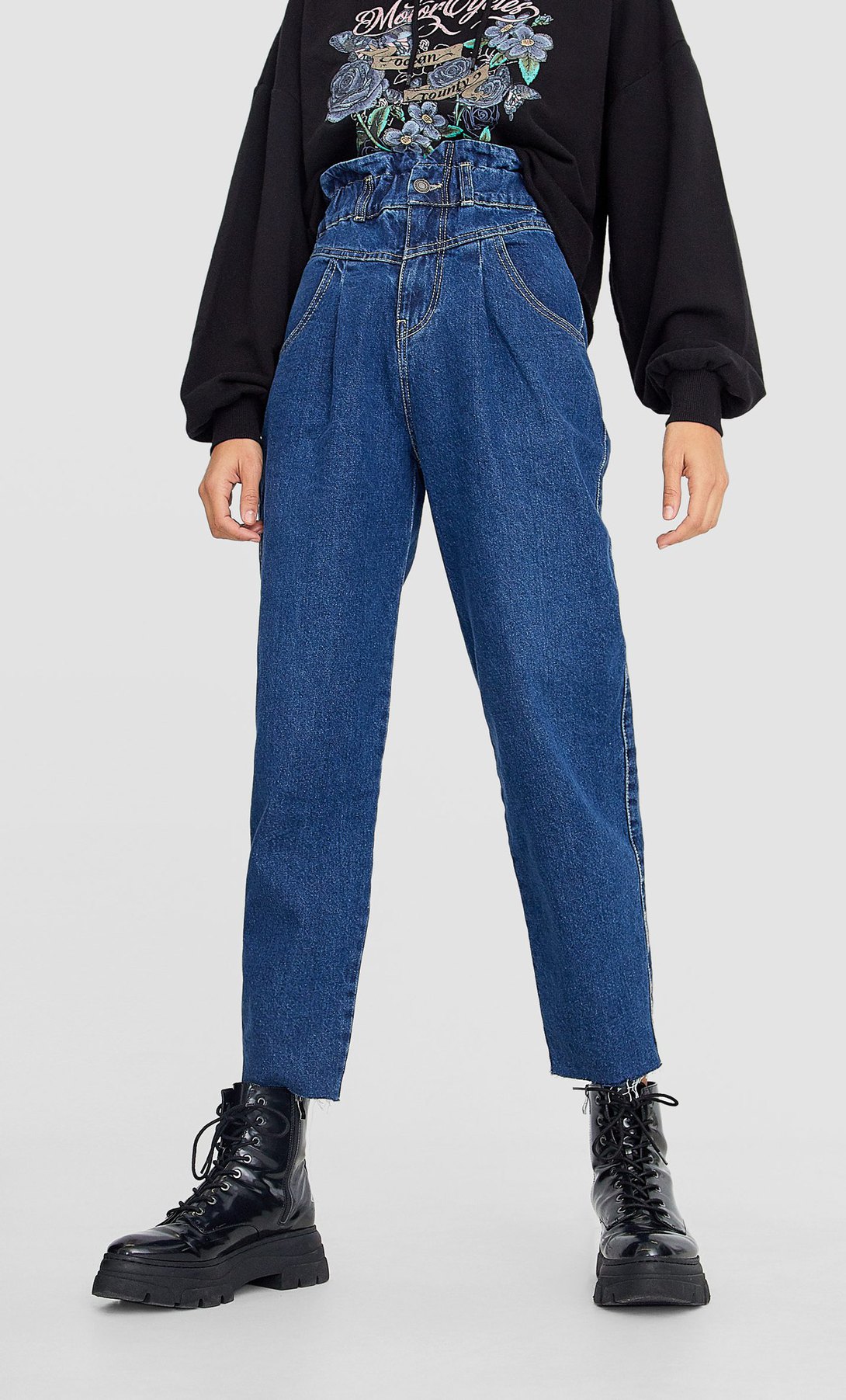 stradivarius paperbag jeans