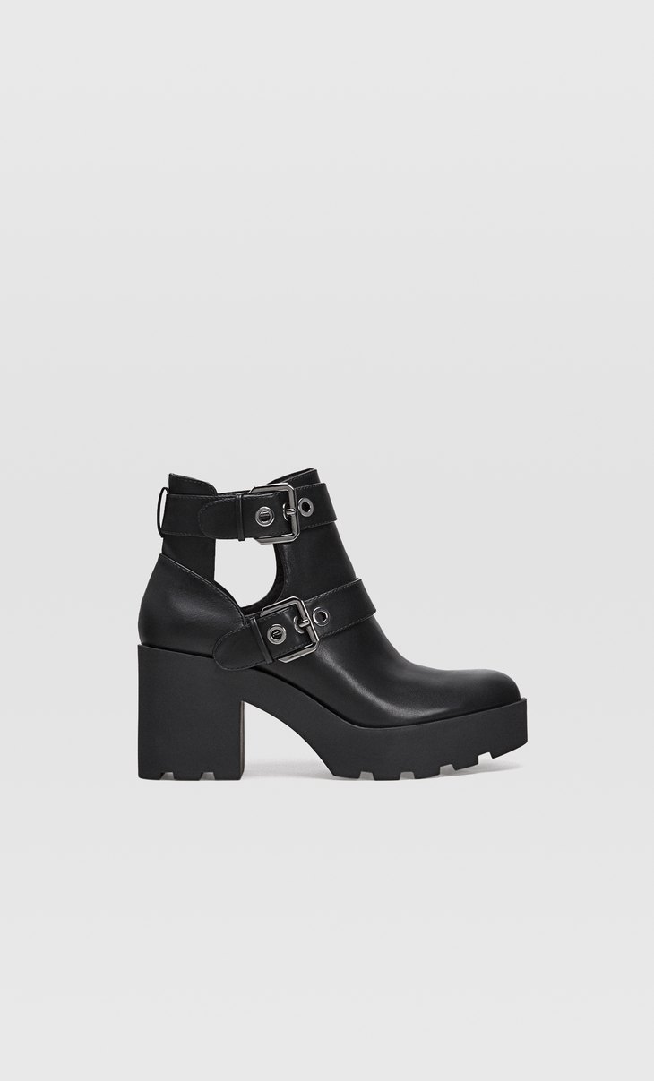 cut out heeled boots