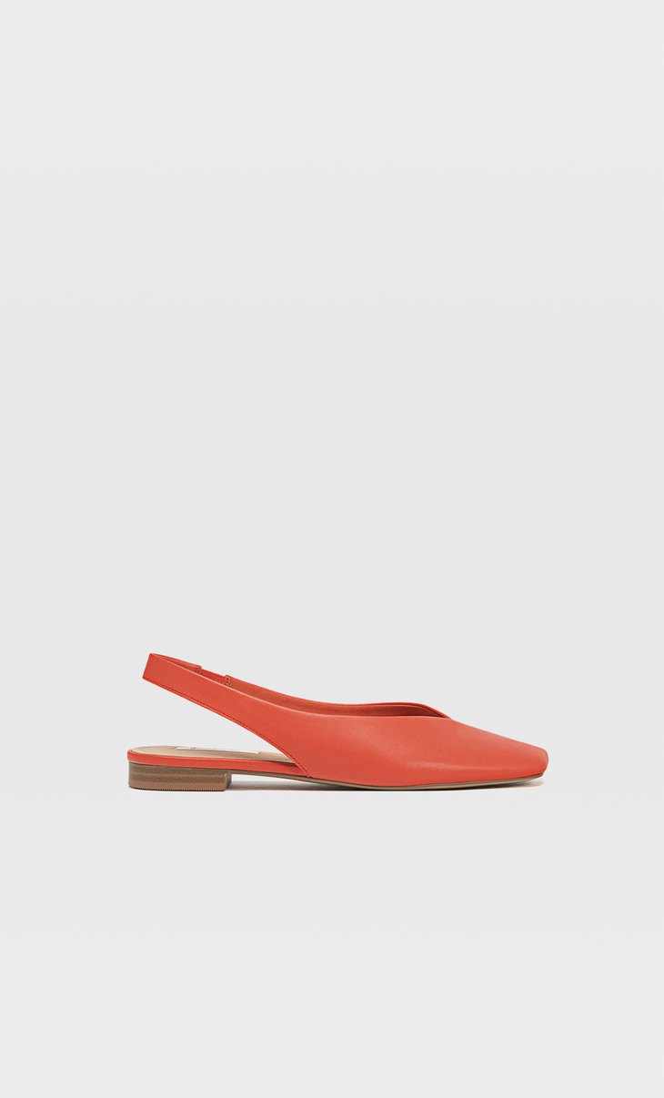 red flat slingback shoes