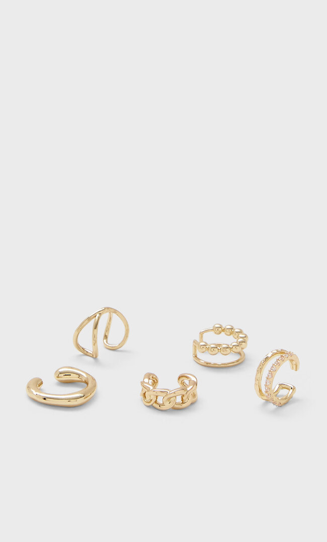 

Stradivarius 5er-Set Earcuffs Gelb 103