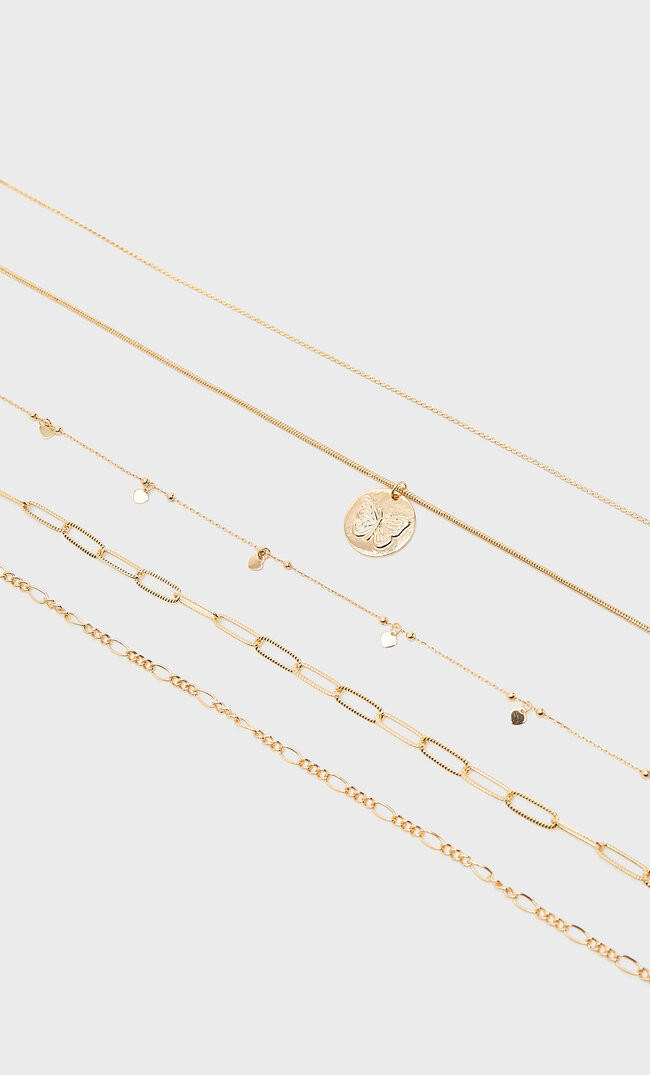 

Stradivarius 5er-Set Halsketten Mit Schmetterling Gelb 103