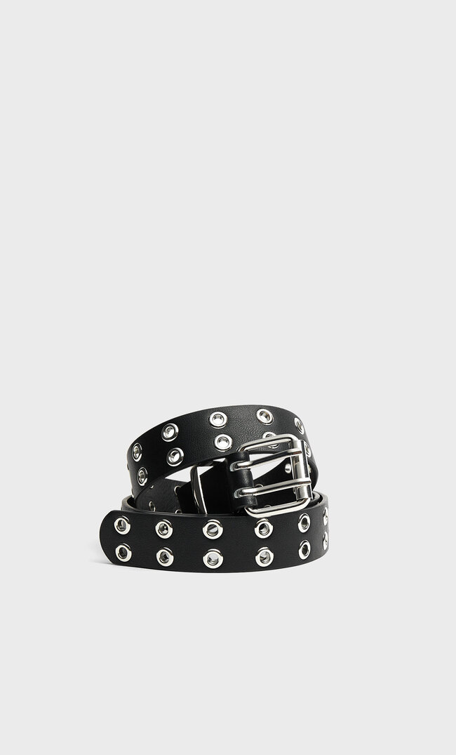

Stradivarius Schmaler Gürtel Mit Eyelets Schwarz 80