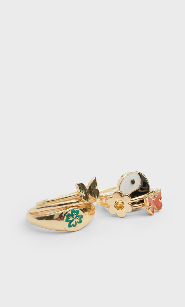 

Stradivarius 6er-Set Ringe Mit Schmetterling Gelb 103