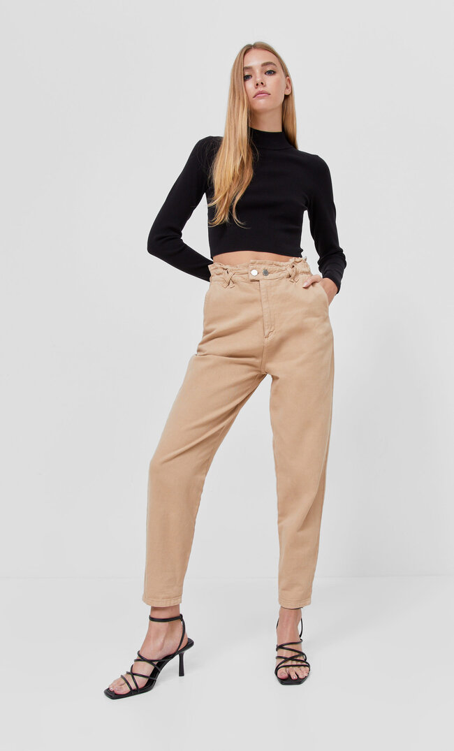 

Stradivarius Baggy-Jeans Aus Twill Steingrau Xl