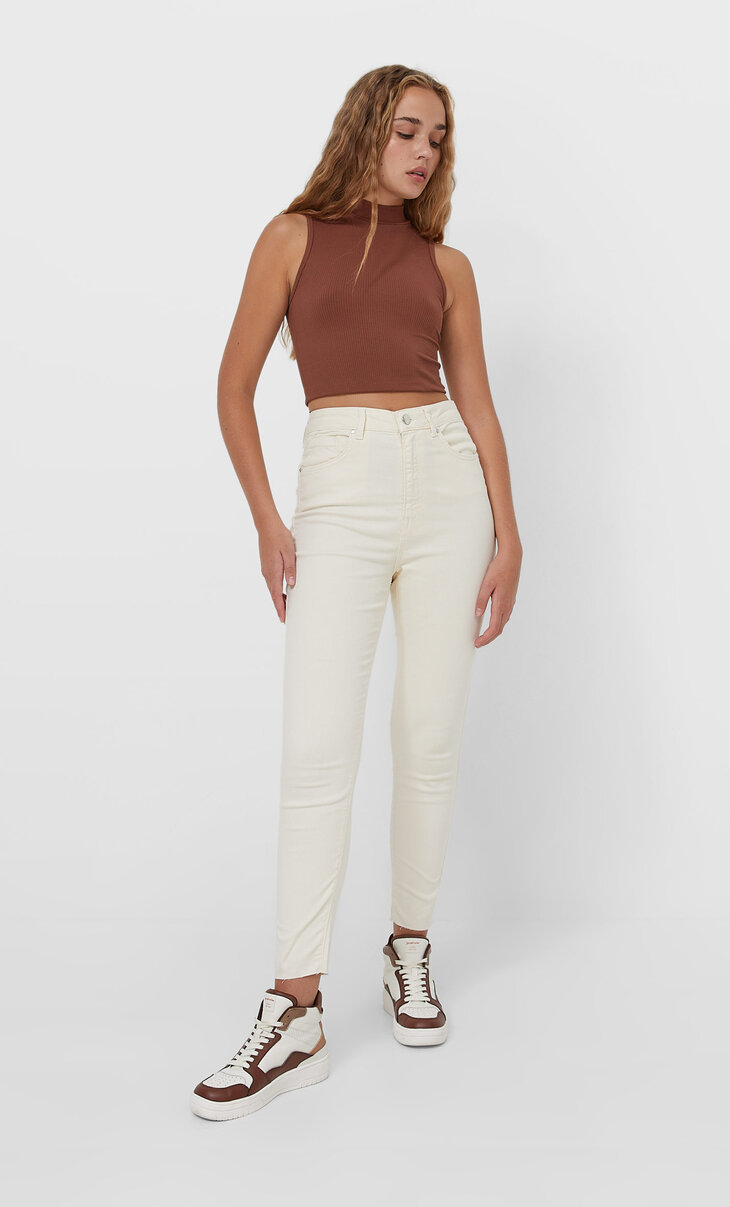 Coloured super high waist jeans - Women 
