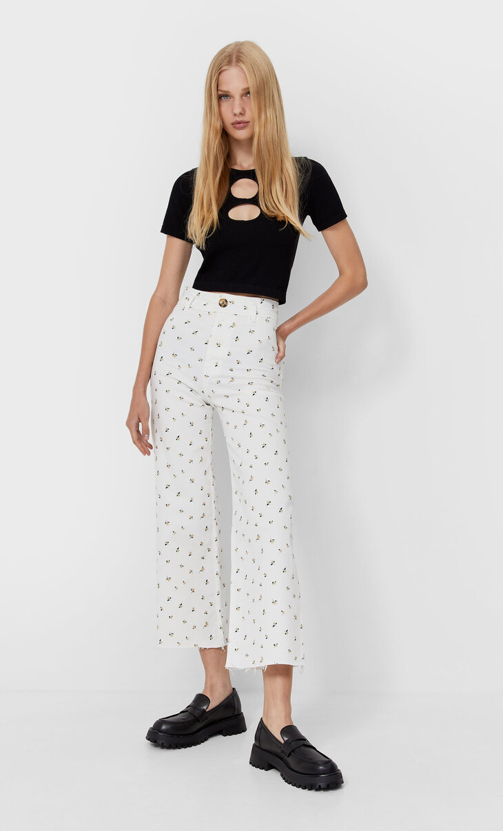 Stradivarius white trousers Clearance