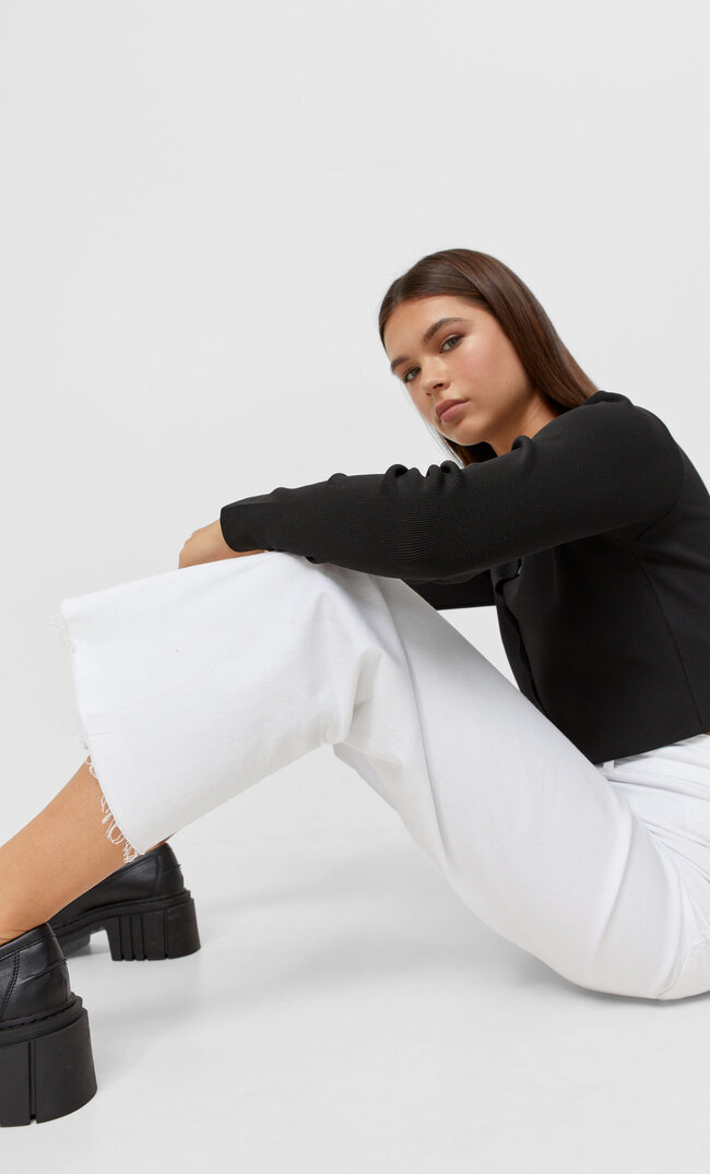 

Stradivarius Twill-Culotte Ohne Naht Weiß 44