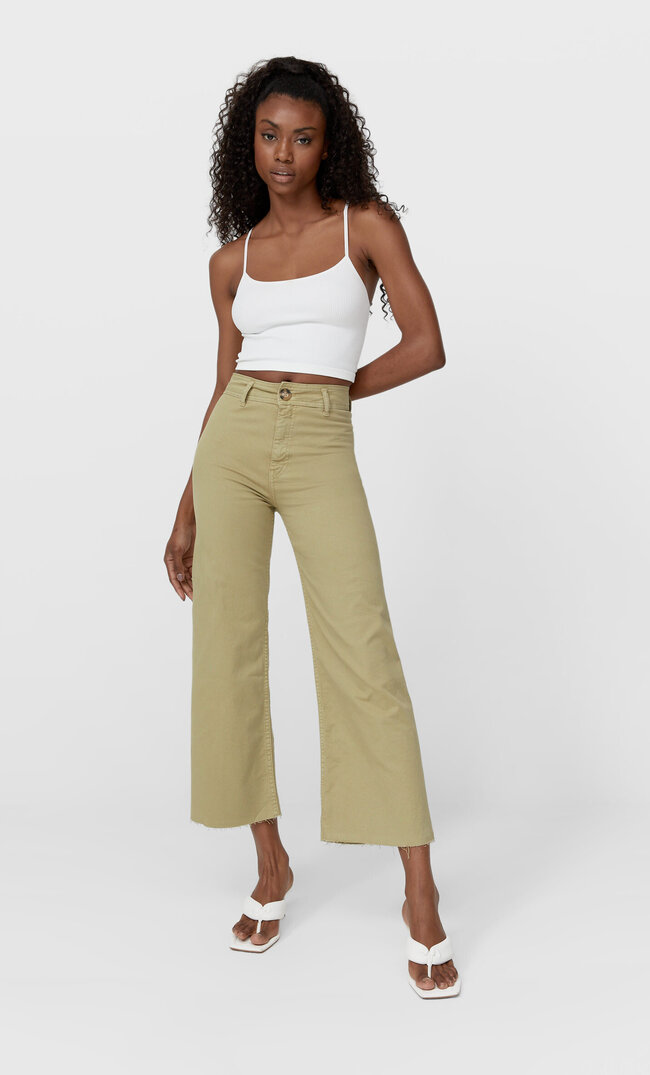 

Stradivarius Twill-Culotte Ohne Naht Grün 40