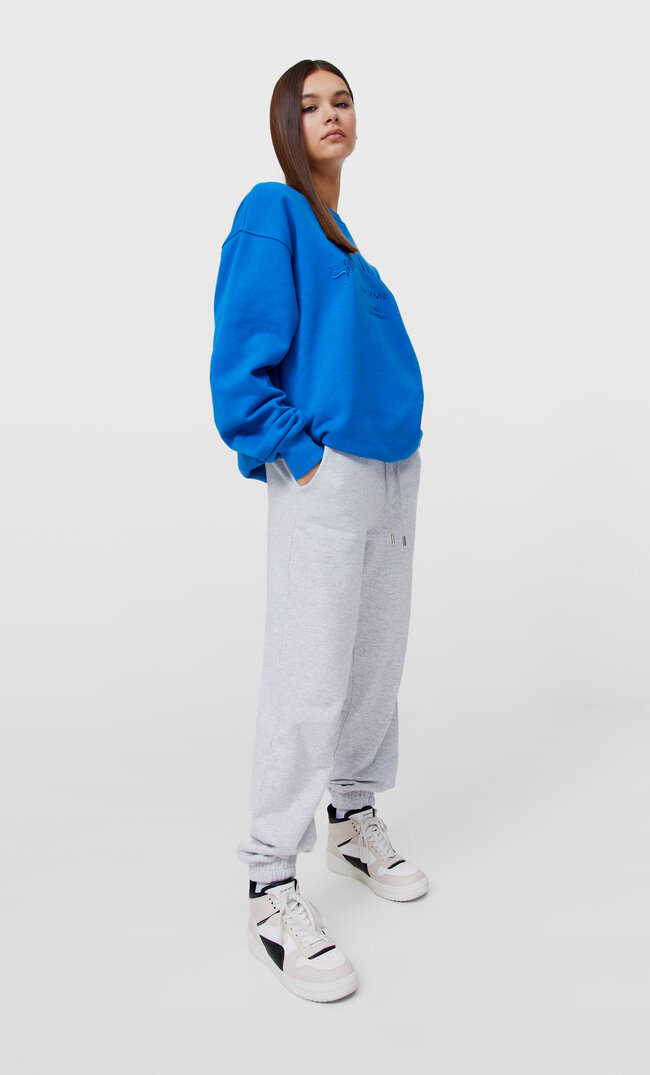 

Stradivarius Jogginghose Aus Plüschgewebe Grau Melange M