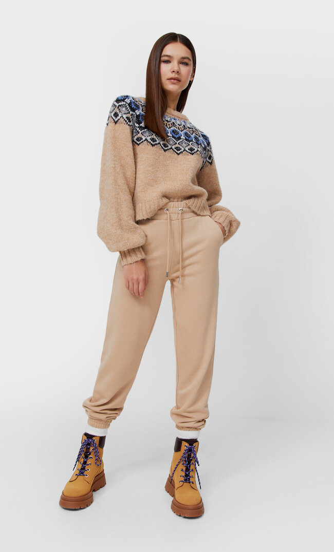 

Stradivarius Spodnie Jogger Z Dzianiny Dresowej Szary L