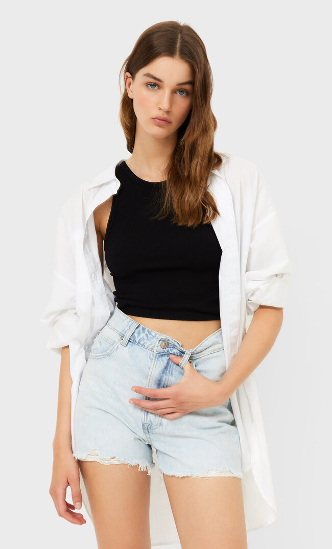 

Stradivarius Mom-Fit-Shorts Denim 36