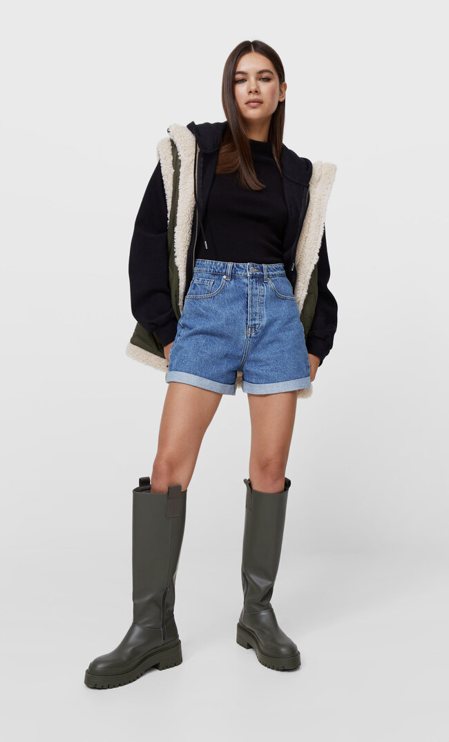 

Stradivarius Mom-Fit-Shorts Mittleres Denim 34