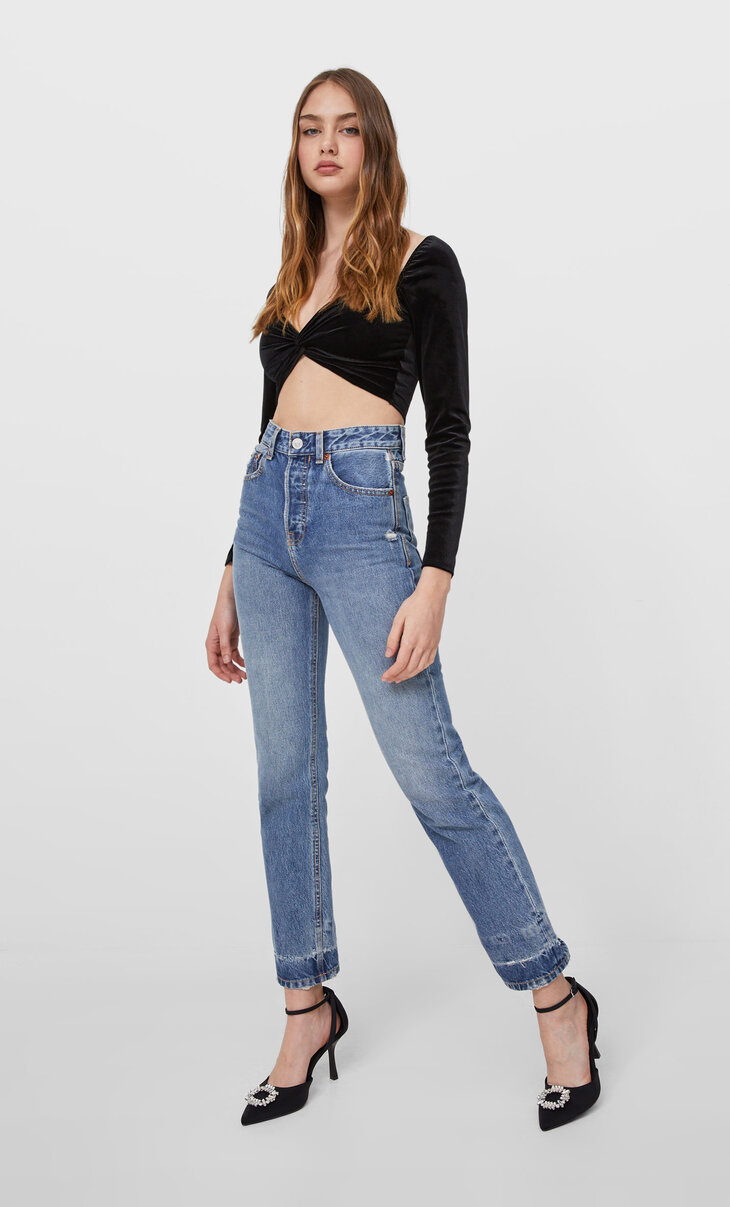 stradivarius straight fit vintage jeans