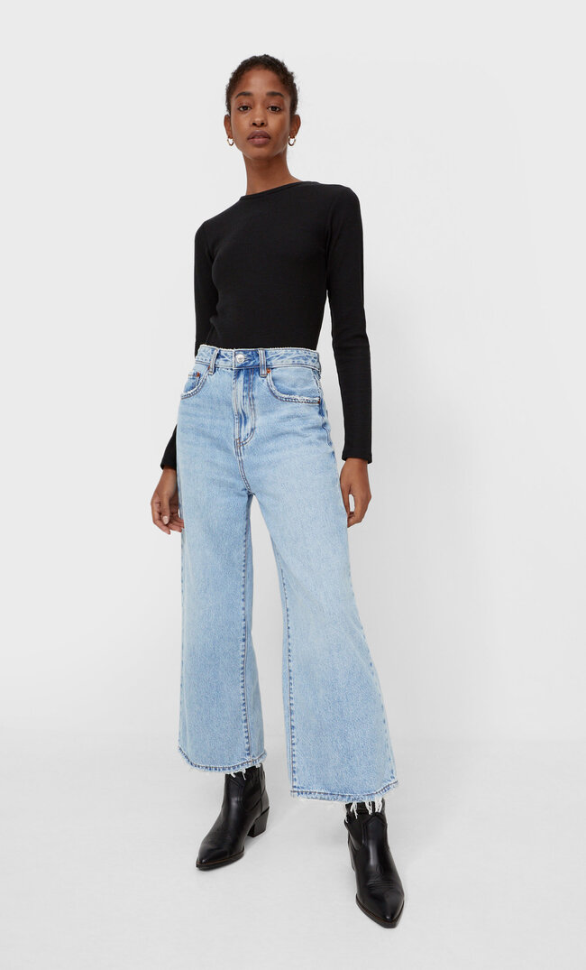 

Stradivarius Jeansy Culotte Denimowy 38