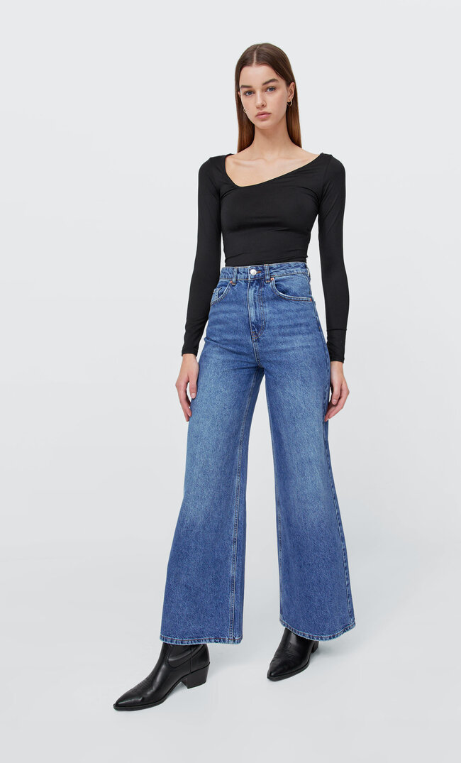

Stradivarius Wide Leg Jeans Mittleres Denim 38