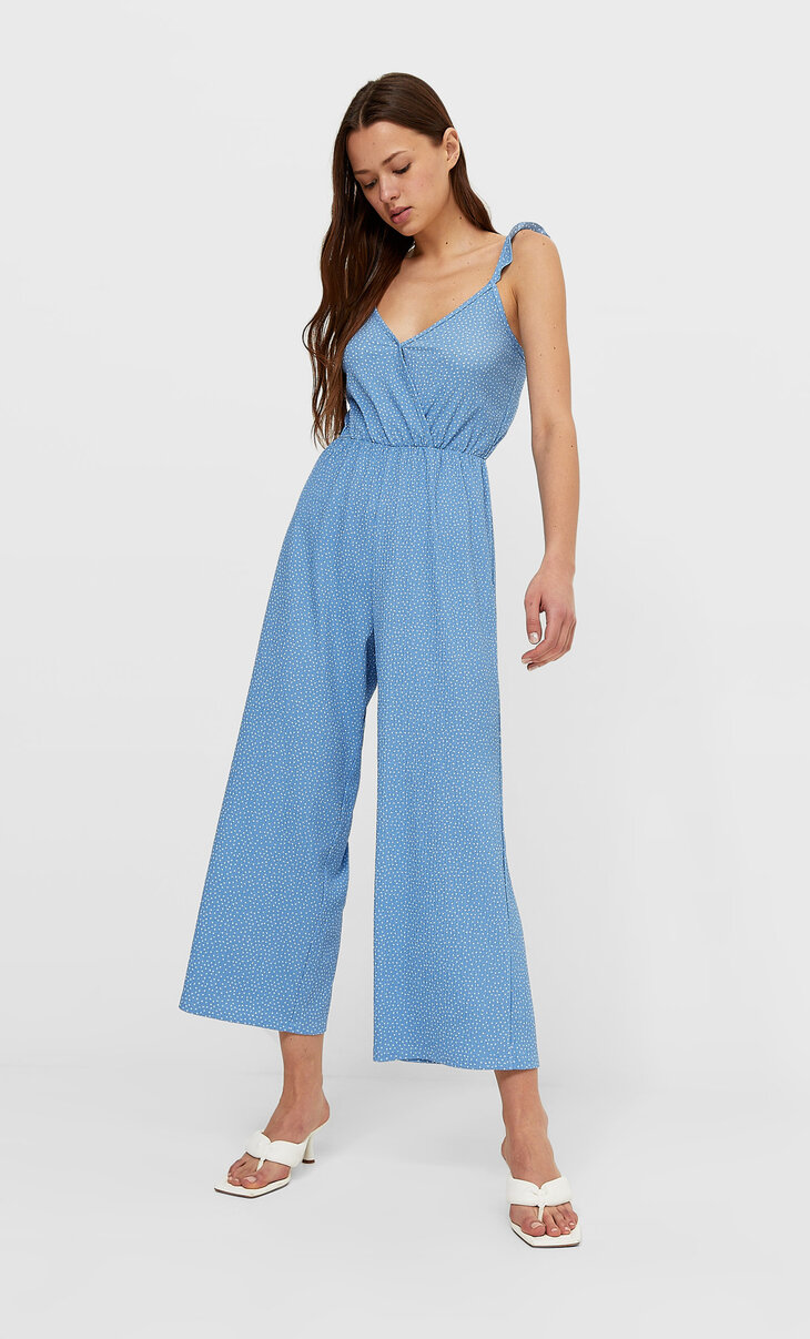 Strappy jumpsuit with confetti print