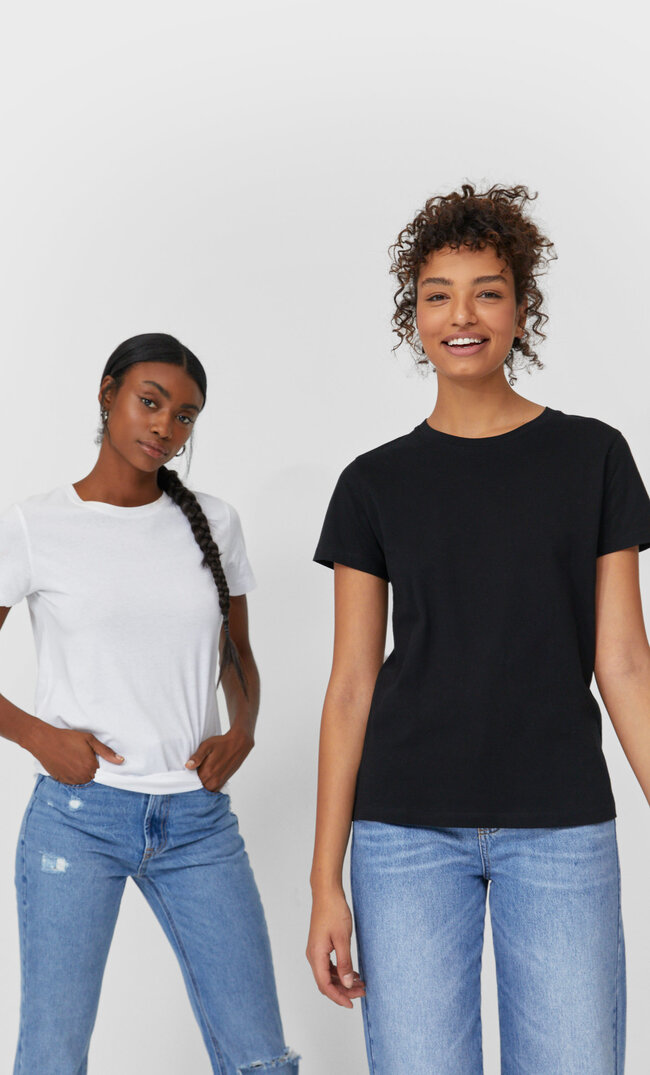 

Stradivarius Doppelpack Basic-Shirts Schwarz M