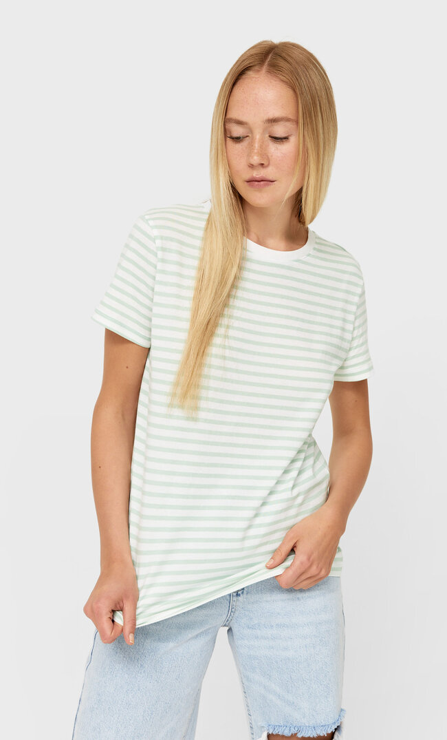 

Stradivarius Basic-Shirt Aquamarin Xl