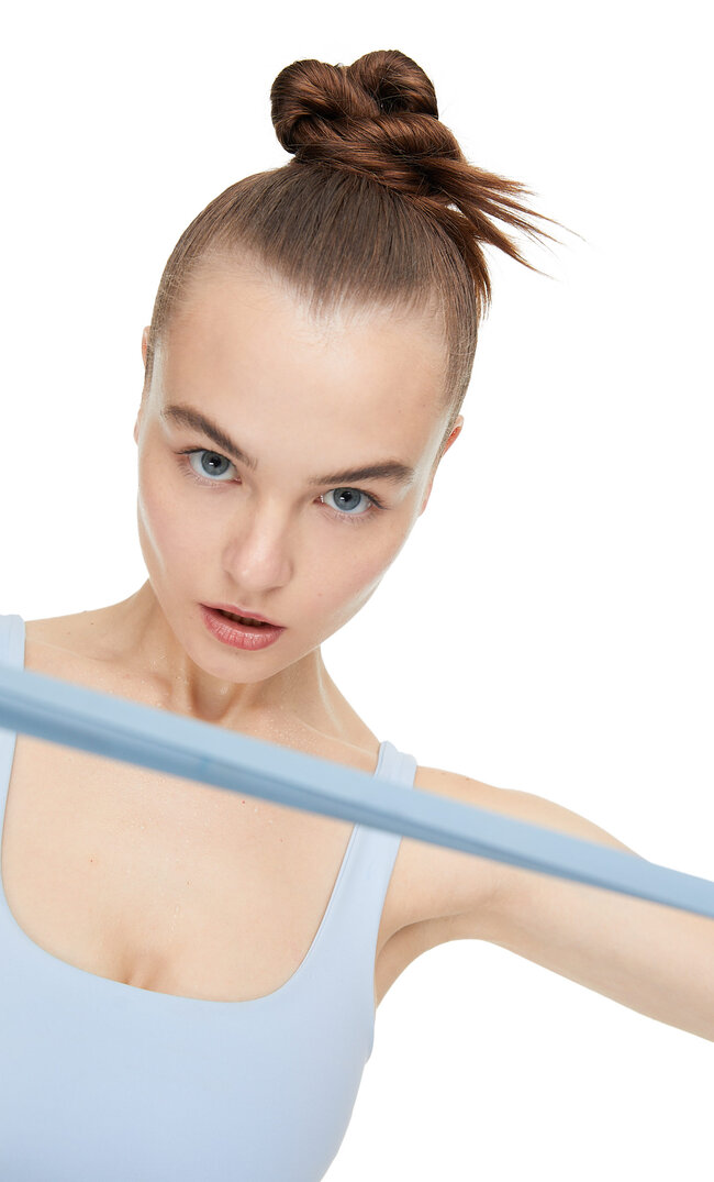 

Stradivarius Sportowy Stanik Błękitny M