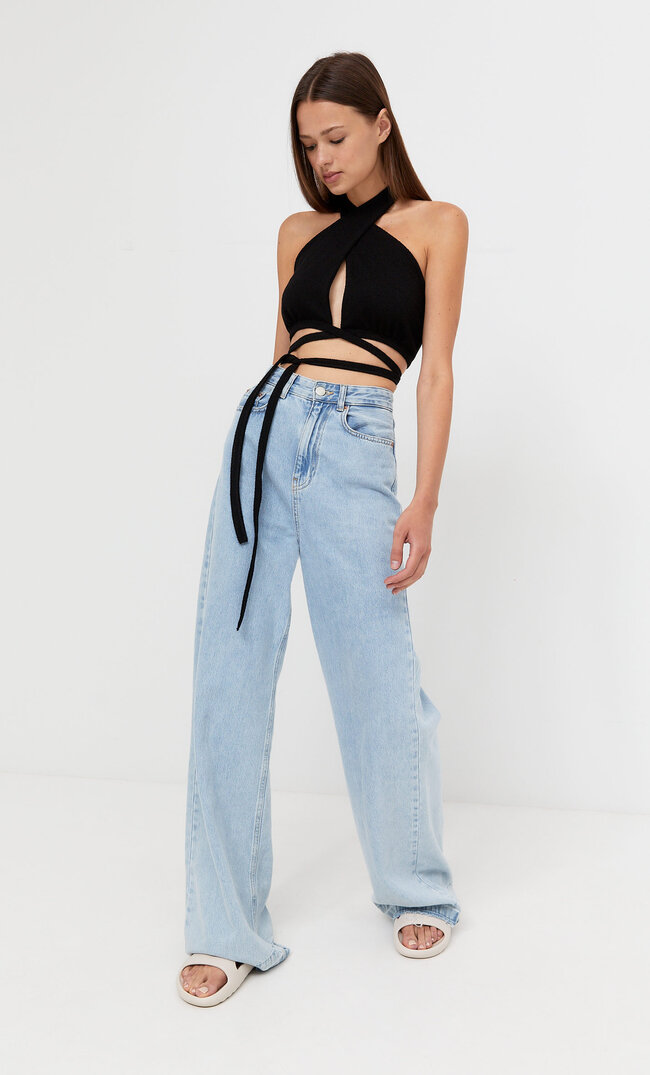

Stradivarius Gebundenes Top Schwarz M