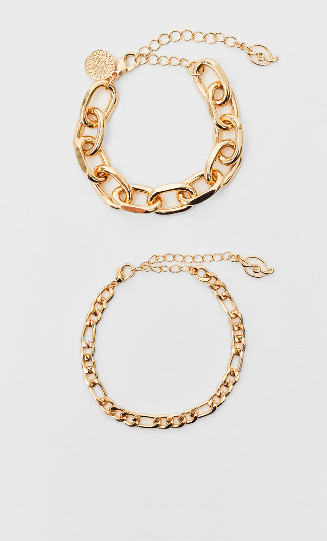 

Stradivarius 2er-Set Armbänder Mit Kette Gelb 103