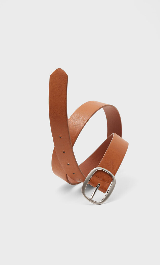 

Stradivarius Pasek Z Owalną Klamrą Brązowy 80