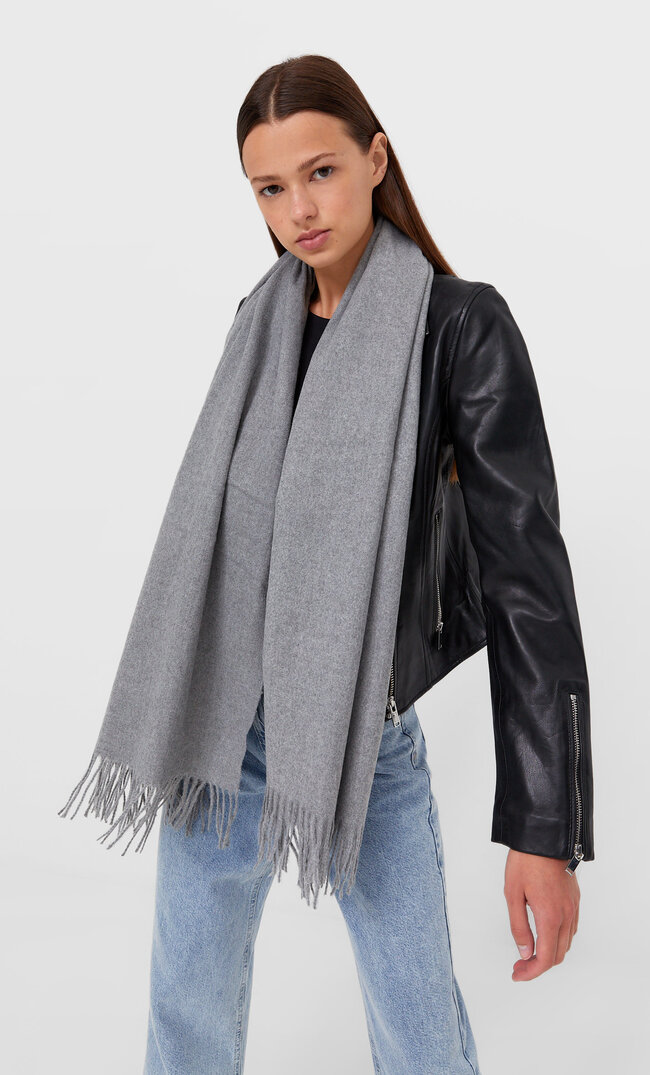 Stradivarius Schal Soft-Touch Grau 103