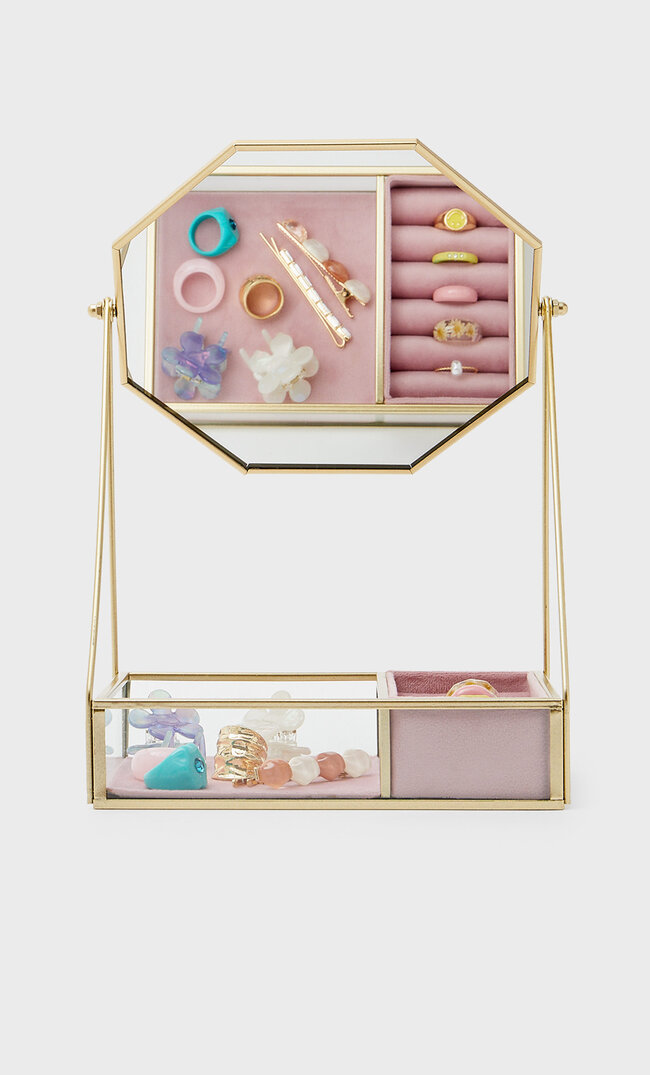 

Stradivarius Spiegel Mit Schmuckaufbewahrung Pastellrosa 103