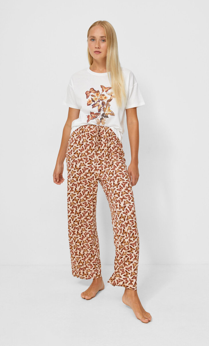 Printed pyjama trousers
