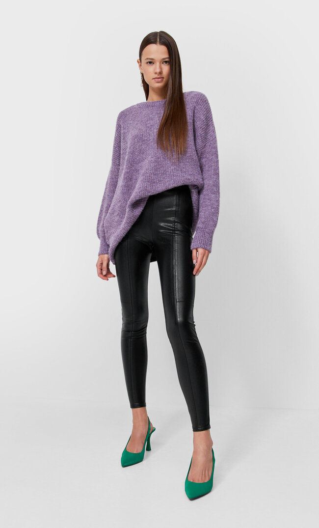 

Stradivarius Kunstleder-Leggins Schwarz 34