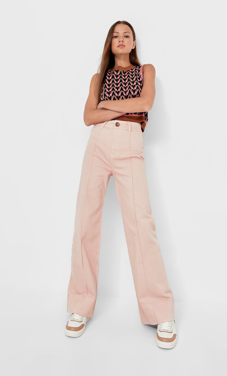 Full-length minimalist trousers