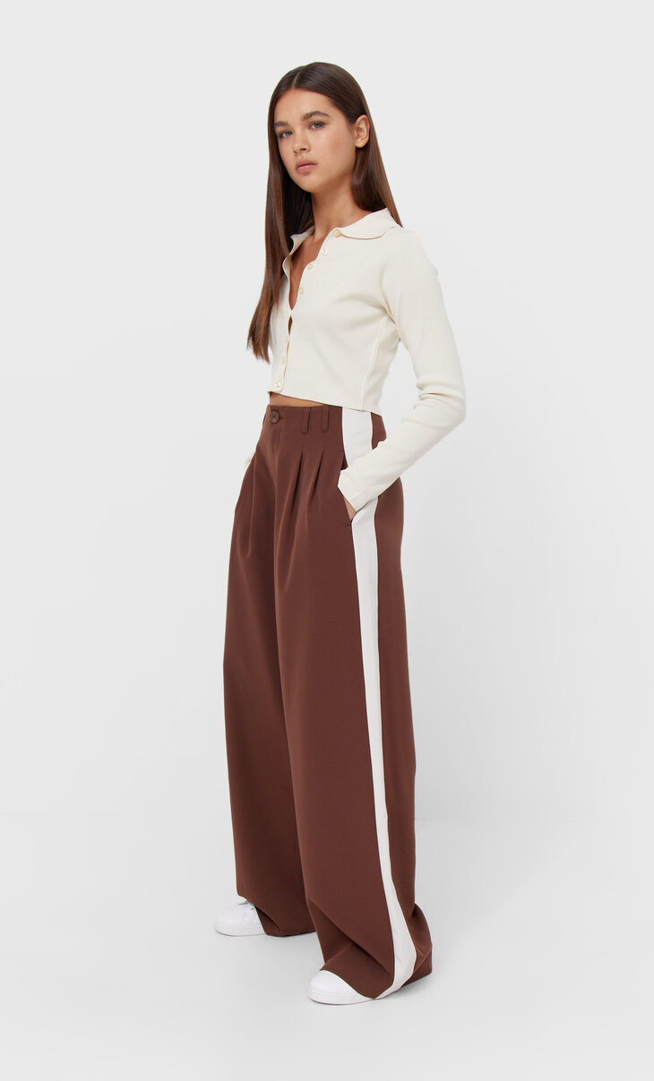 Smart trousers with side stripes