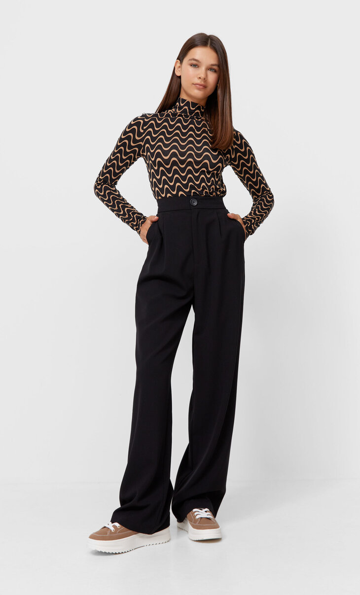 Wide leg trousers - Women's Just in | Stradivarius Stradivarius Worldwide