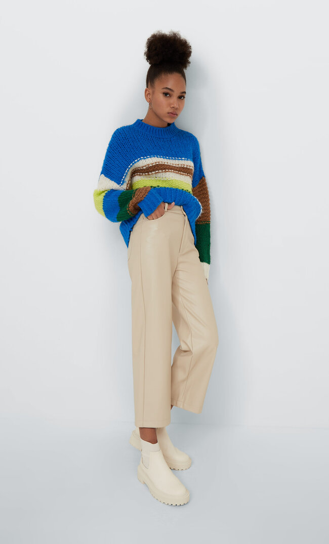 

Stradivarius Culotte Aus Kunstleder Steingrau 36