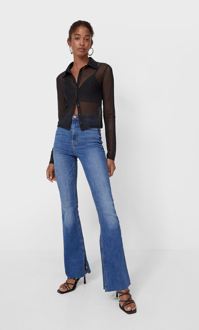 

Stradivarius Jeans-Schlaghose Im Slim-Fit Helles Denim 38