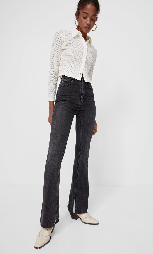 

Stradivarius Jeans-Schlaghose Im Slim-Fit Verwaschen 44