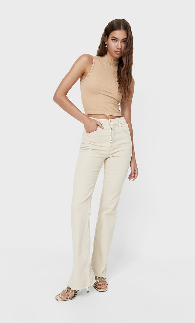 

Stradivarius Jeans-Schlaghose Im Slim-Fit Steingrau 32
