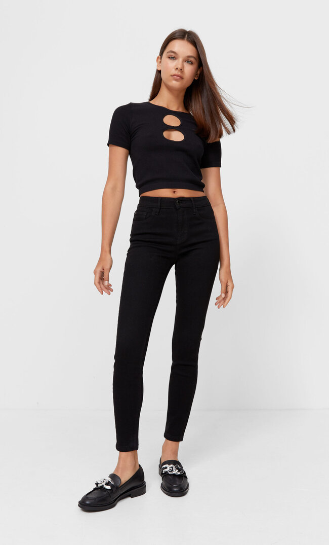 

Stradivarius Skinny-Jeans Mit Tiefem Bund Verwaschenes Grau 38