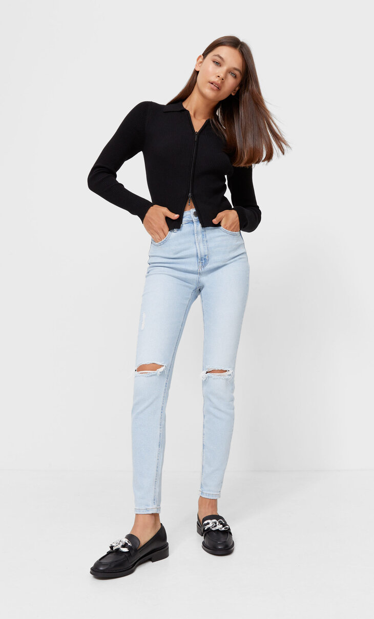 Premium-Jeans mit sehr hohem Bund