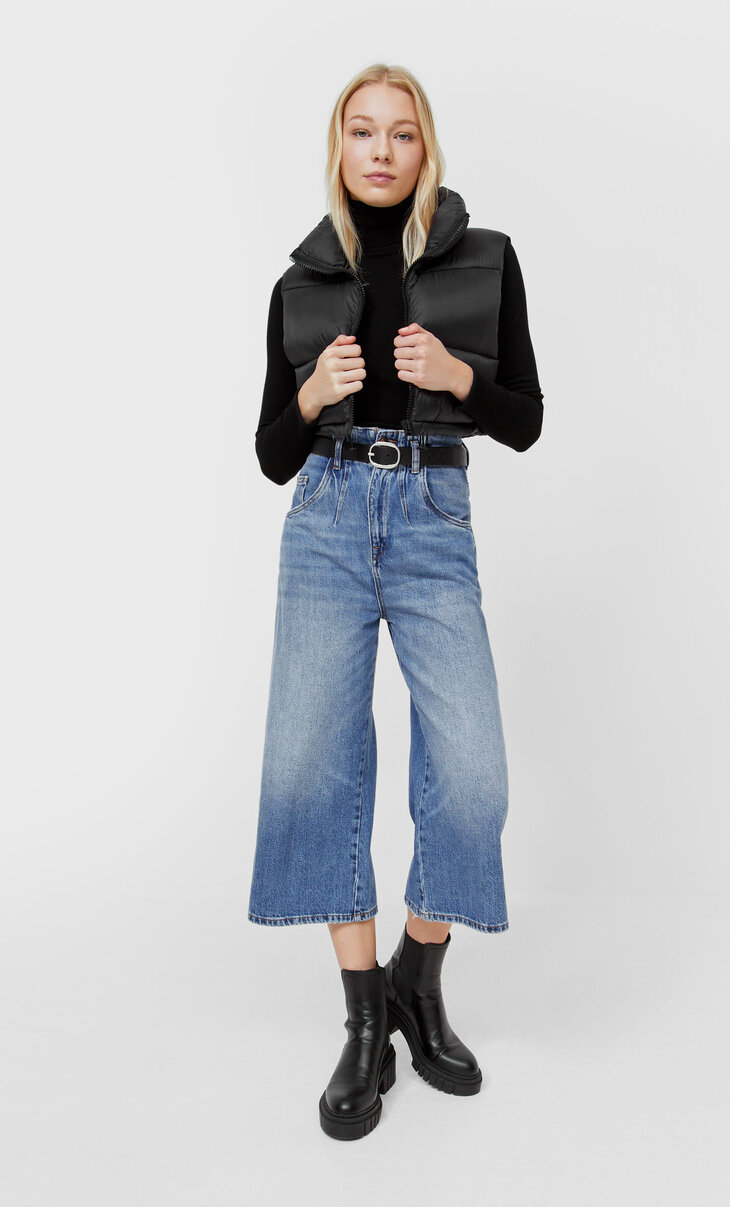 Paperbag culotte jeans