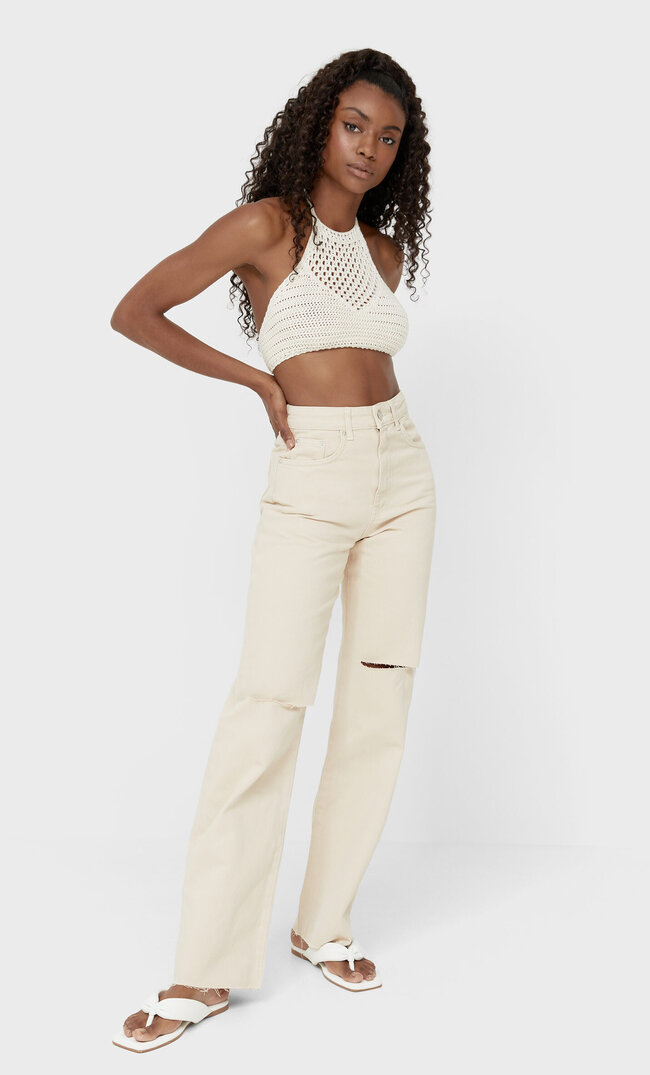

Stradivarius Straight Fit Jeans Steingrau 34