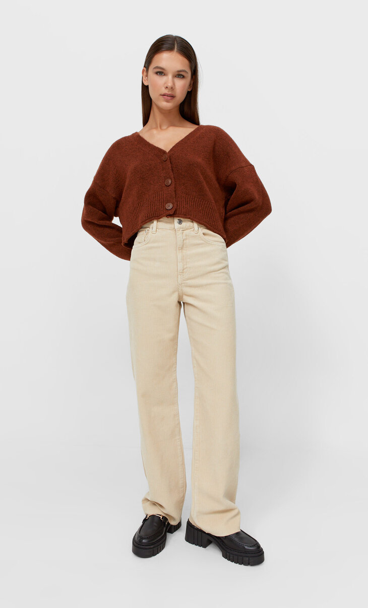 Straight corduroy trousers