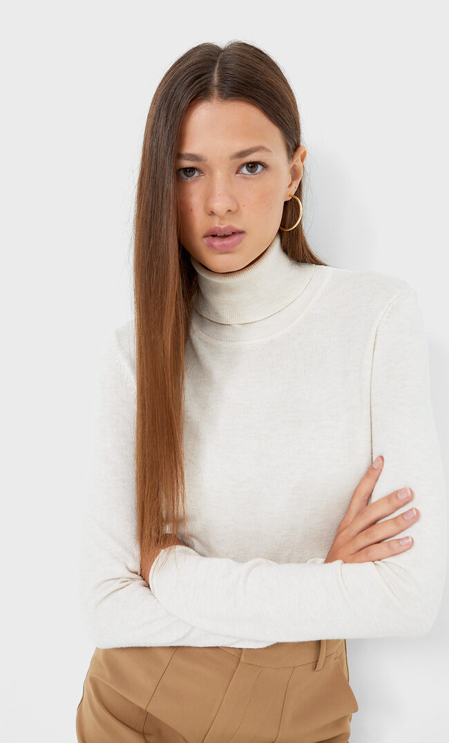 

Stradivarius Rollkragenpullover Steingrau M