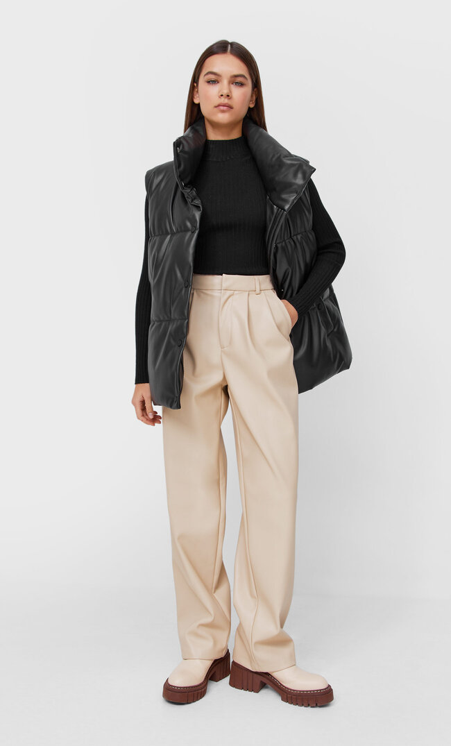 Stradivarius Sweter Z Półgolfem Czarny Xl