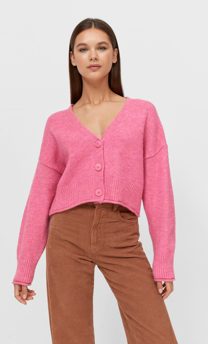 Soft-touch cropped cardigan