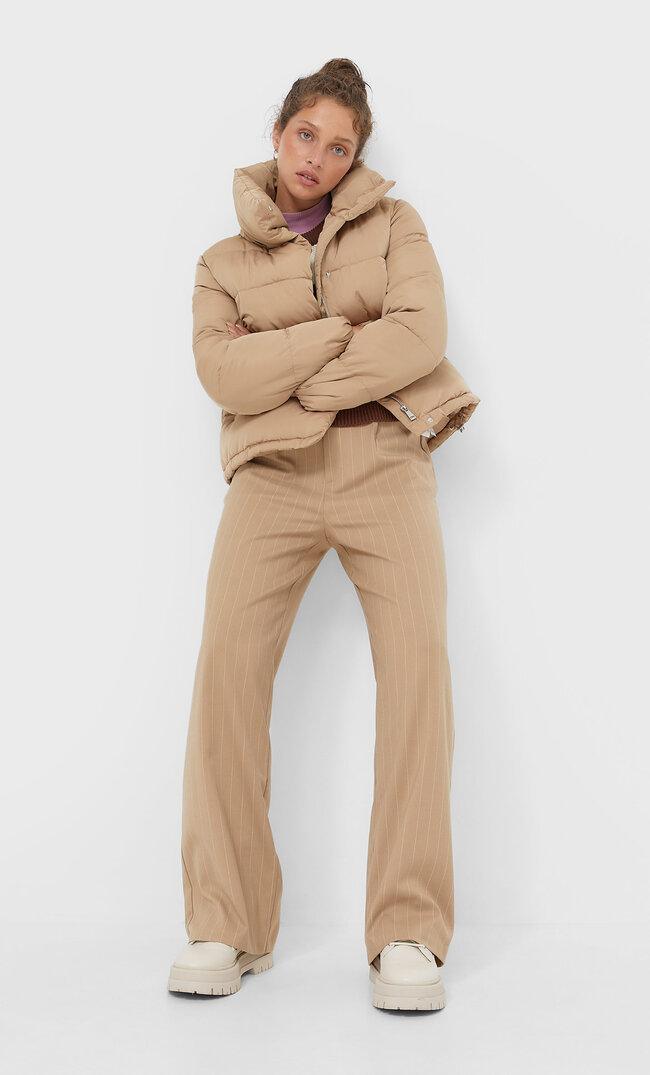 

Stradivarius Steppjacke Mit Stehkragen Mittelbeige M