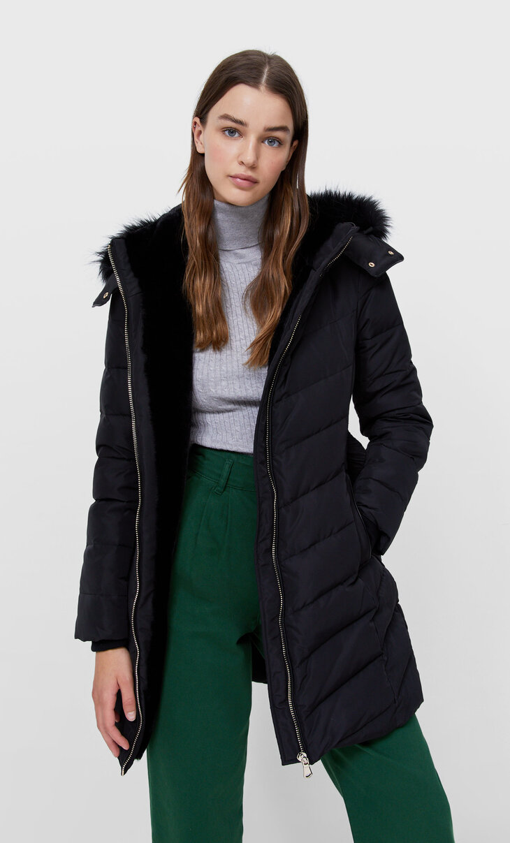 Fitted down puffer coat