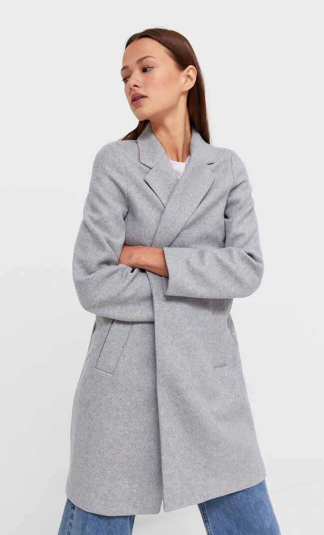 

Stradivarius Melierter Strickmantel Grau Melange Xl
