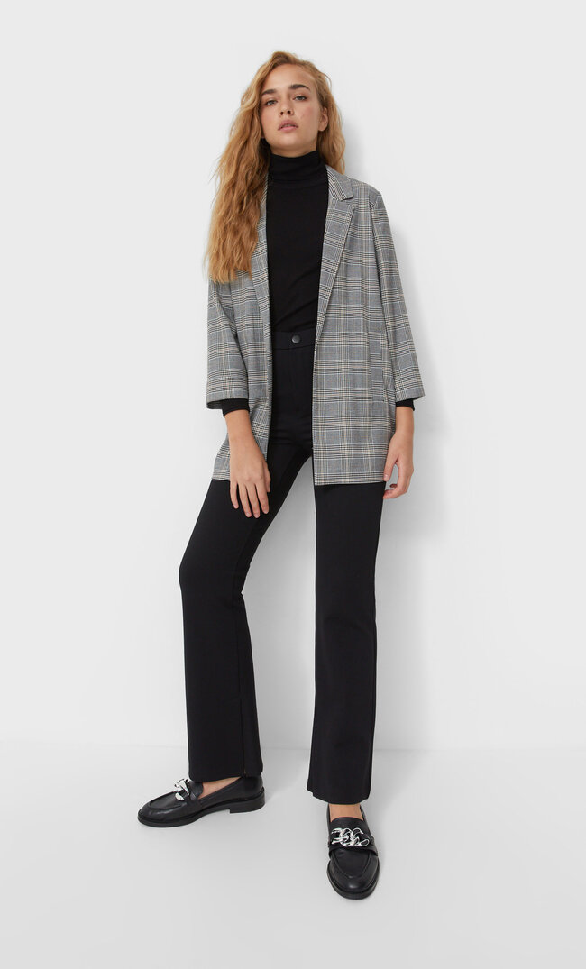 Stradivarius Offener, Fließender Blazer Gelbbraun L
